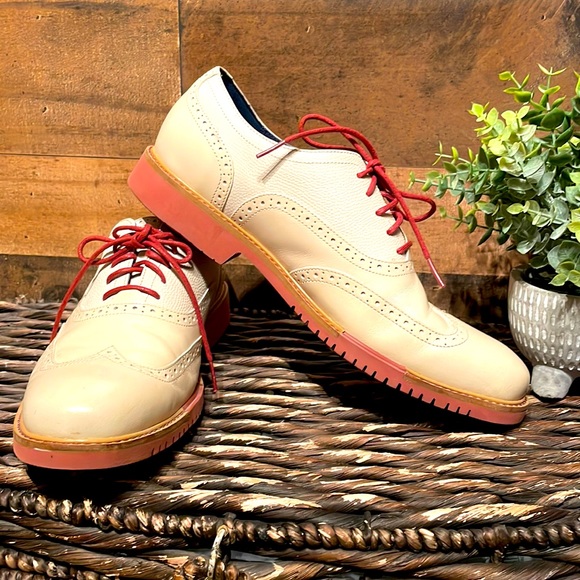 Cole Haan Other - Cole Haan ivory white brogue wingtip Oxford shoes size 10 men